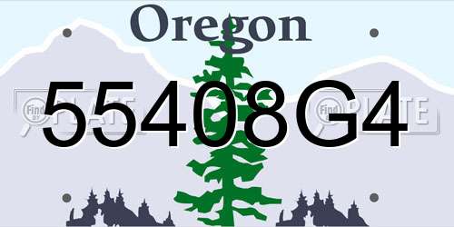 55408G4 Oregon License Plate