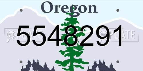 5548291 Oregon License Plate
