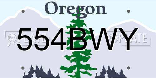 554BWY Oregon License Plate