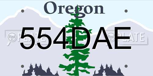 554DAE Oregon License Plate