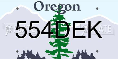 554DEK Oregon License Plate