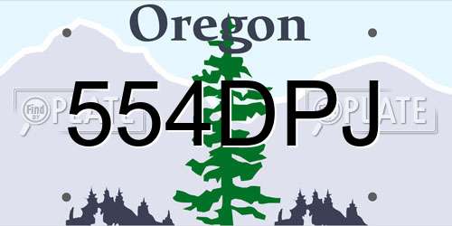 554DPJ Oregon License Plate