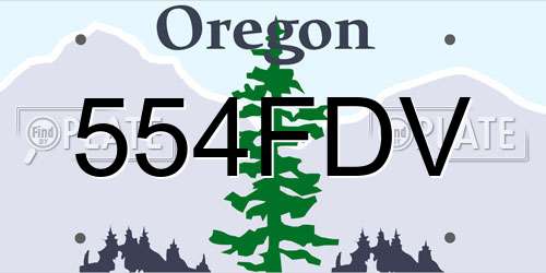 554FDV Oregon License Plate