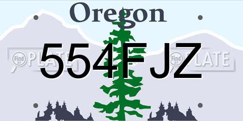 554FJZ Oregon License Plate