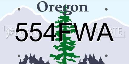 554FWA Oregon License Plate