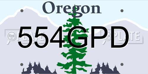554GPD Oregon License Plate