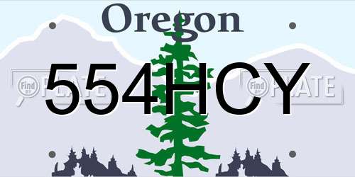 554HCY Oregon License Plate