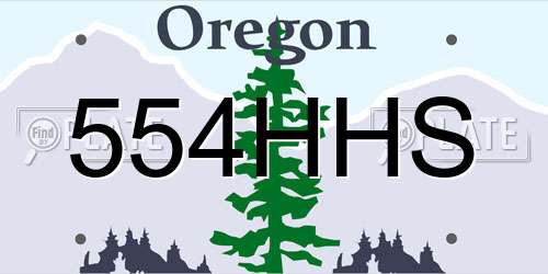 554HHS Oregon License Plate