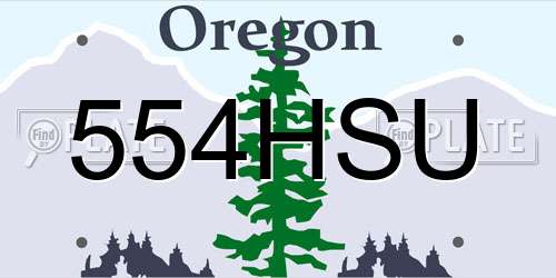 554HSU Oregon License Plate