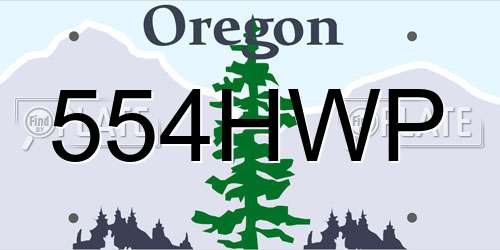 554HWP Oregon License Plate