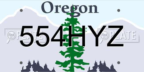 554HYZ Oregon License Plate