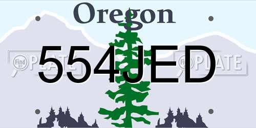 554JED Oregon License Plate