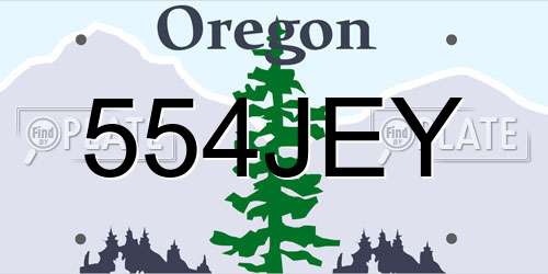 554JEY Oregon License Plate