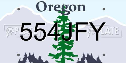 554JFY Oregon License Plate