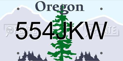 554JKW Oregon License Plate