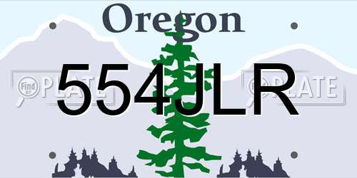554JLR Oregon License Plate