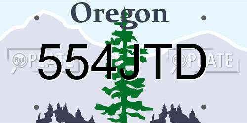 554JTD Oregon License Plate