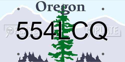 554LCQ Oregon License Plate
