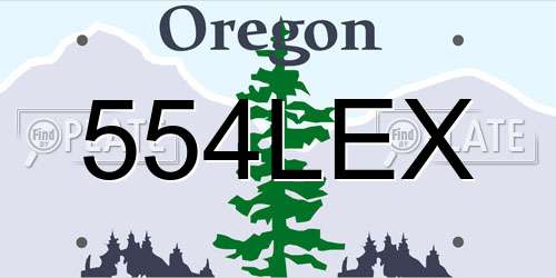 554LEX Oregon License Plate