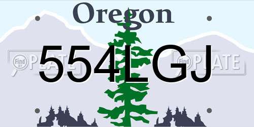 554LGJ Oregon License Plate