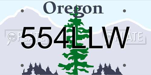 554LLW Oregon License Plate