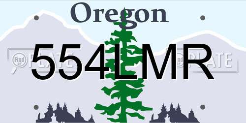 554LMR Oregon License Plate