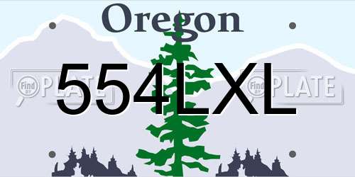 554LXL Oregon License Plate