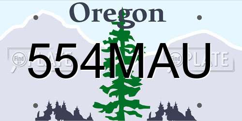 554MAU Oregon License Plate