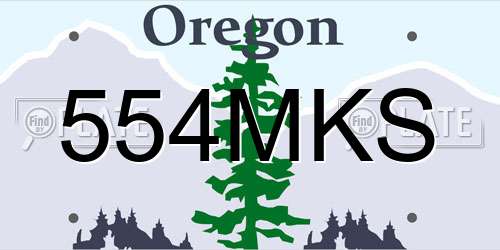 554MKS Oregon License Plate