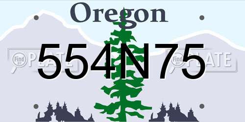 554N75 Oregon License Plate