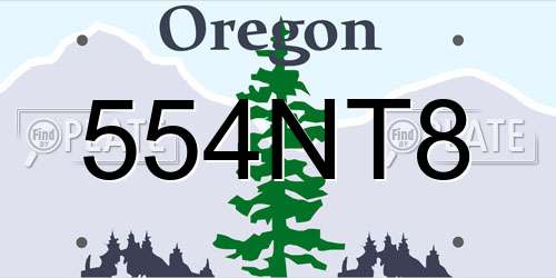 554NT8 Oregon License Plate
