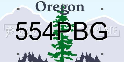 554PBG Oregon License Plate