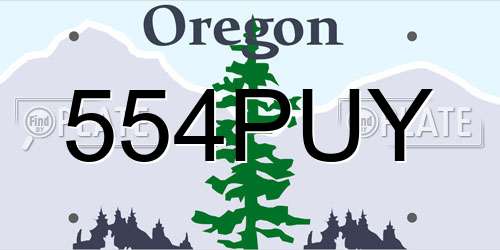 554PUY Oregon License Plate