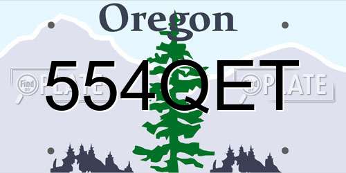 554QET Oregon License Plate