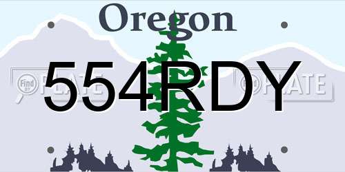 554RDY Oregon License Plate