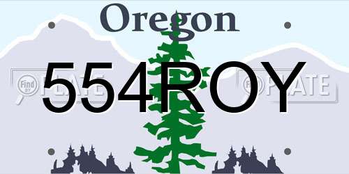 554ROY Oregon License Plate