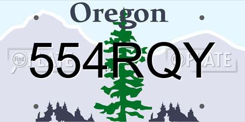 554RQY Oregon License Plate