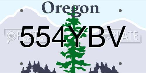 554YBV Oregon License Plate
