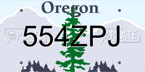 554ZPJ Oregon License Plate