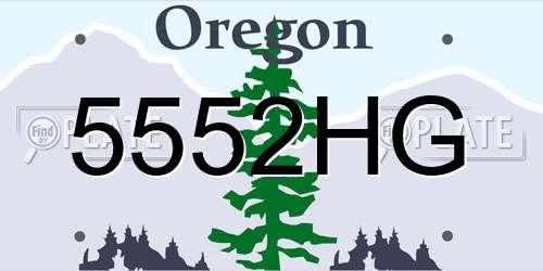 5552HG Oregon License Plate