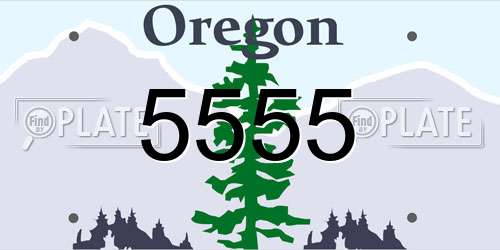 5555 Oregon License Plate