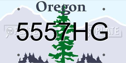 5557HG Oregon License Plate