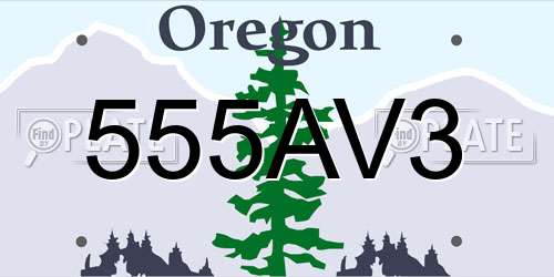 555AV3 Oregon License Plate