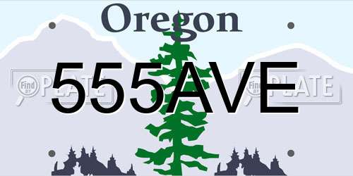 555AVE Oregon License Plate