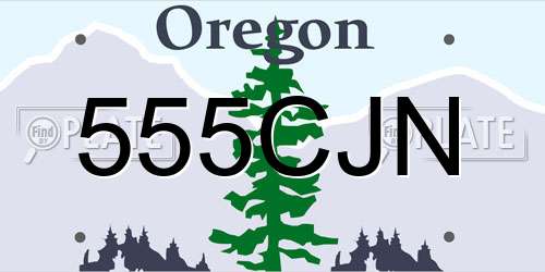 555CJN Oregon License Plate