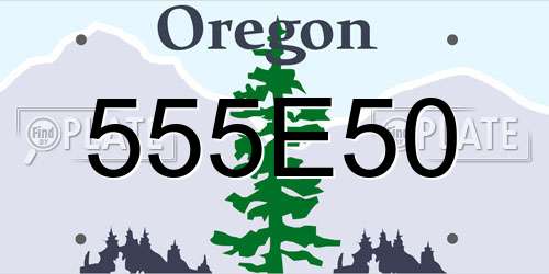 555E50 Oregon License Plate