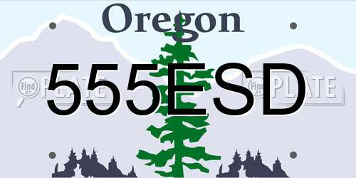 555ESD Oregon License Plate