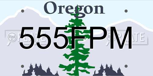 555FPM Oregon License Plate