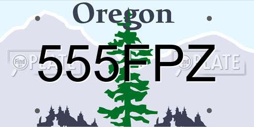 555FPZ Oregon License Plate
