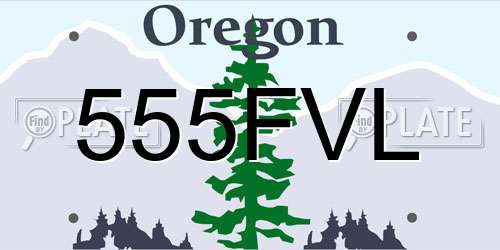 555FVL Oregon License Plate